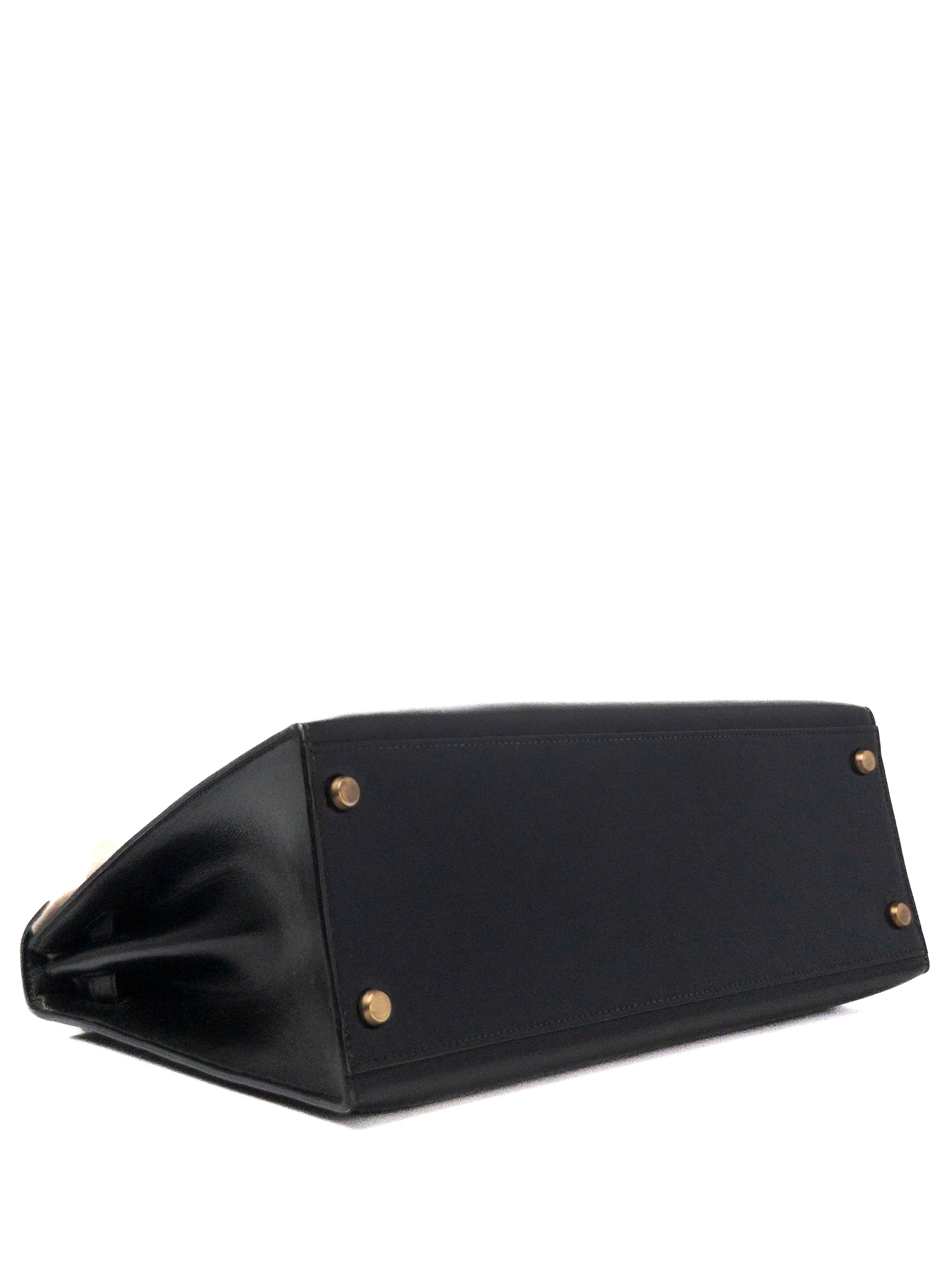 Kelly 32 Noir Gold Hardware Box 〇J
