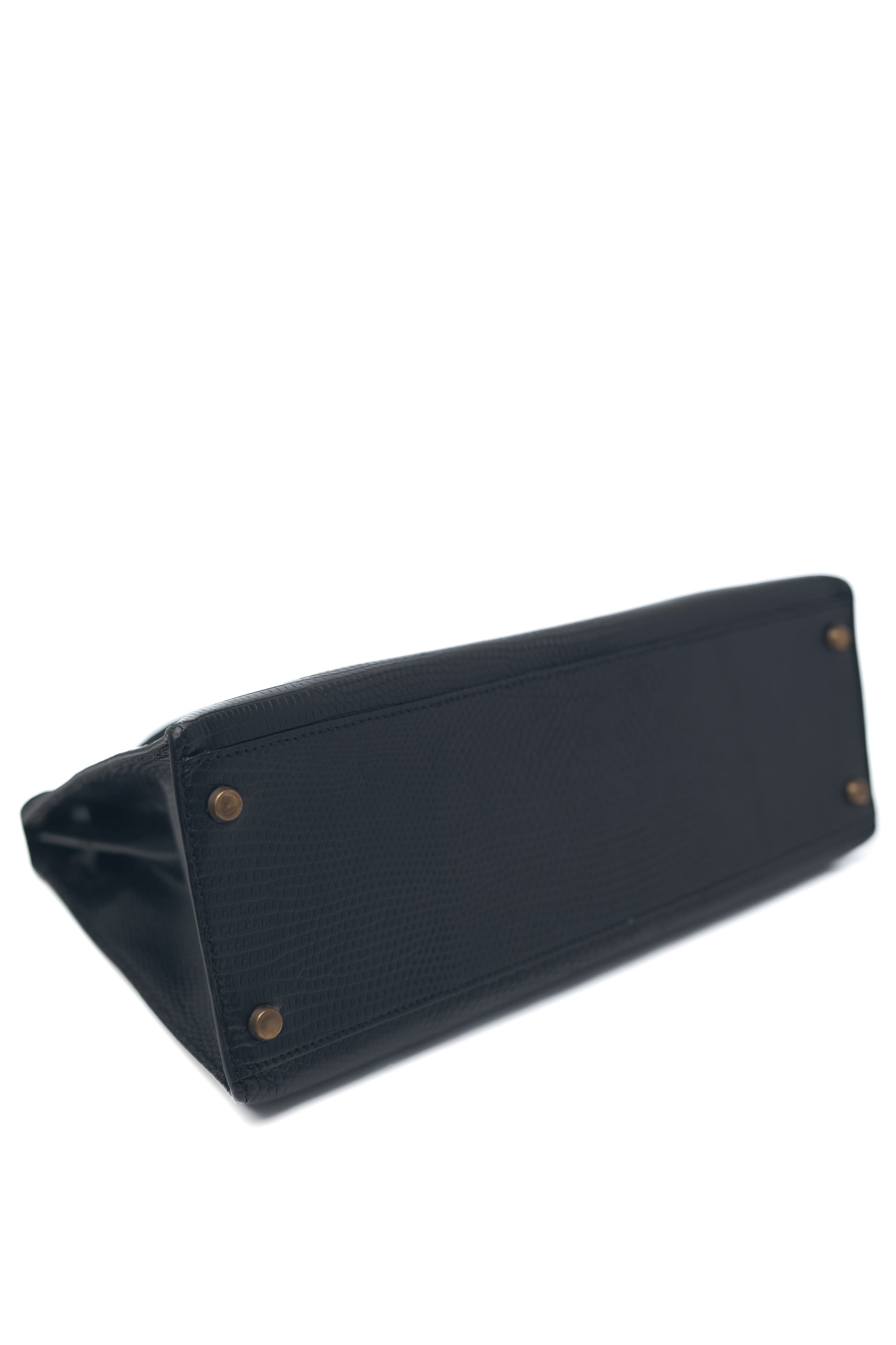 Kelly 32 Lizard Noir Gold Hardware 〇R