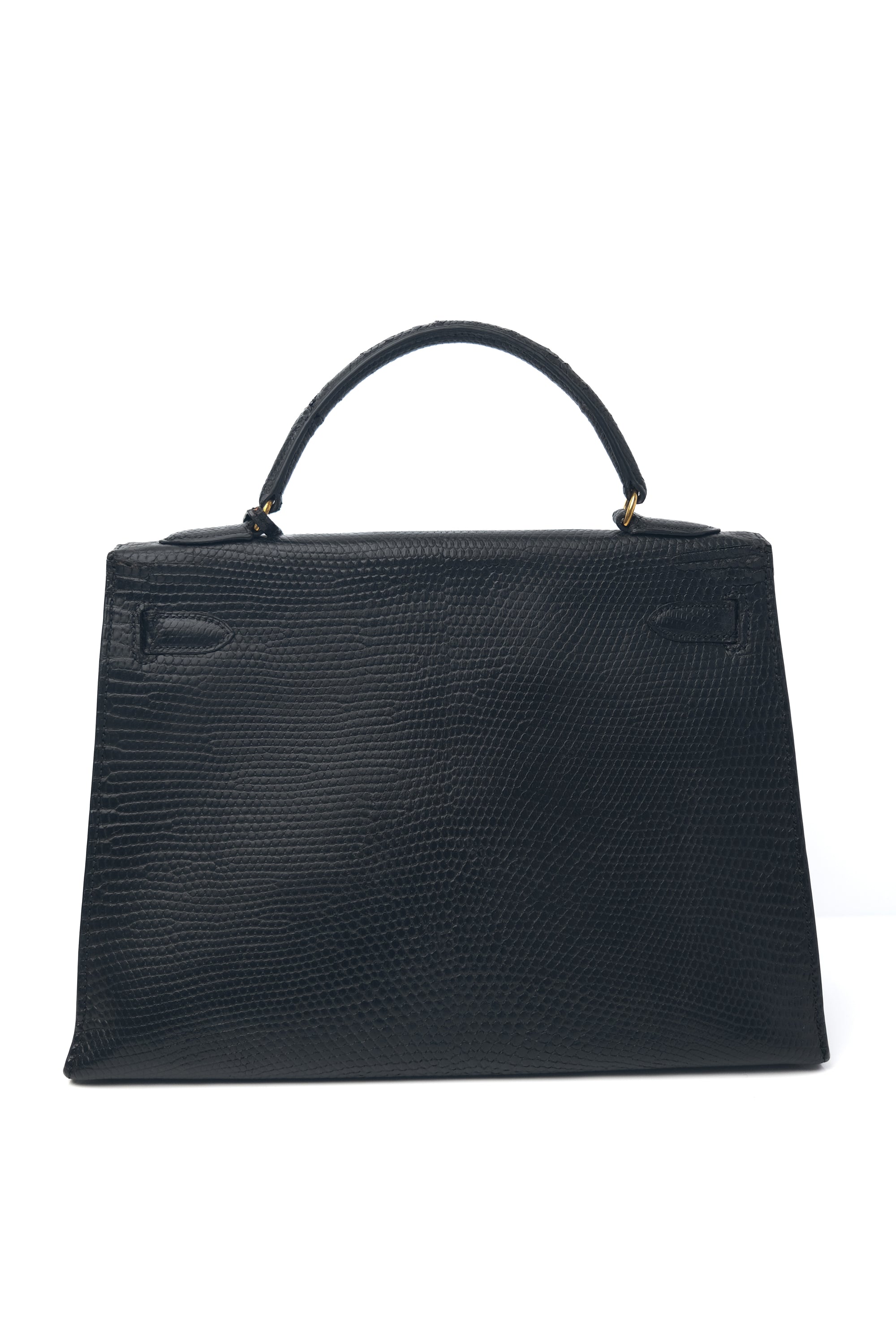 Kelly 32 Lizard Noir Gold Hardware 〇R