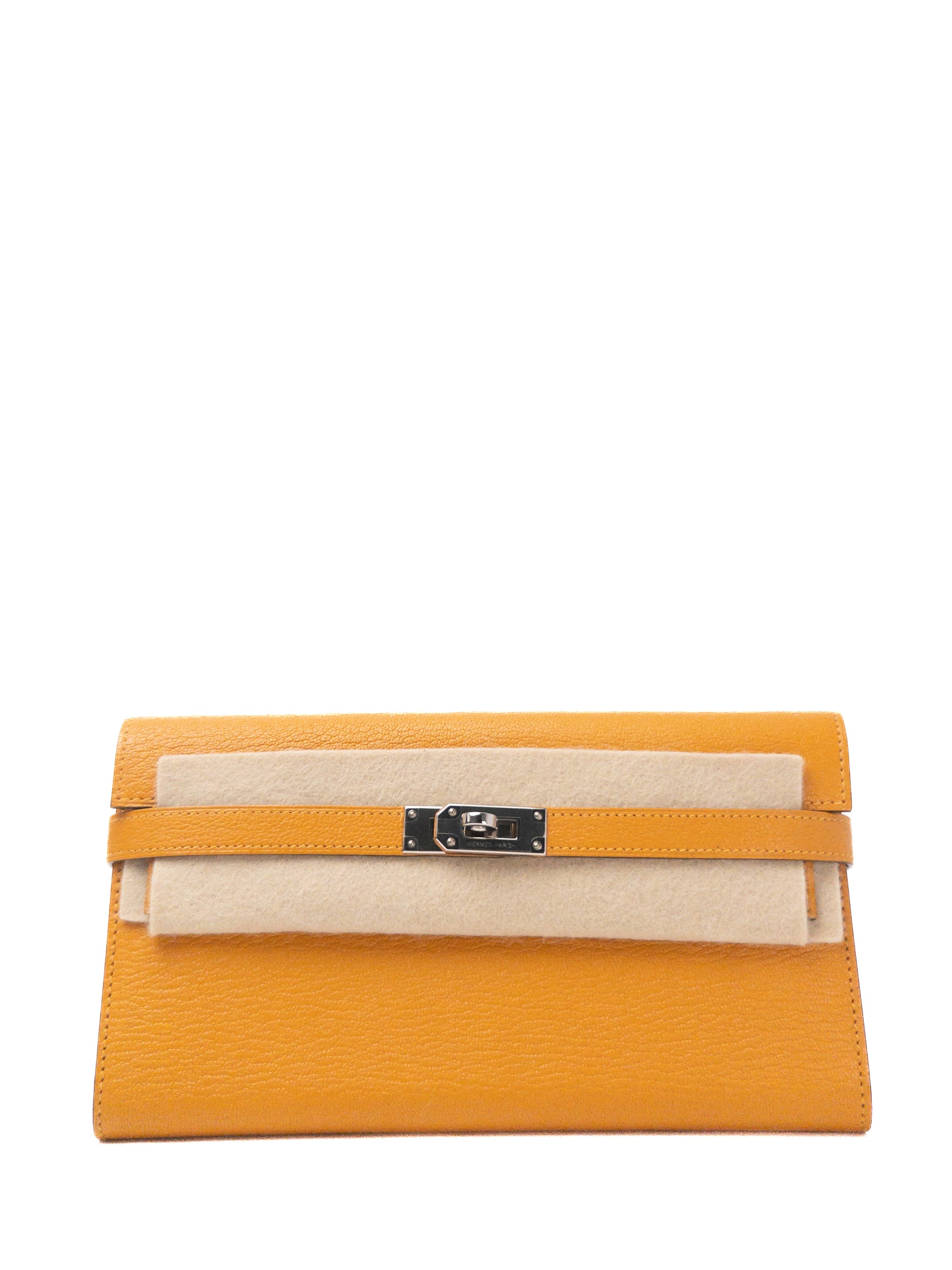 Kelly Wallet Moutarde Palladium Hardware Chevre A