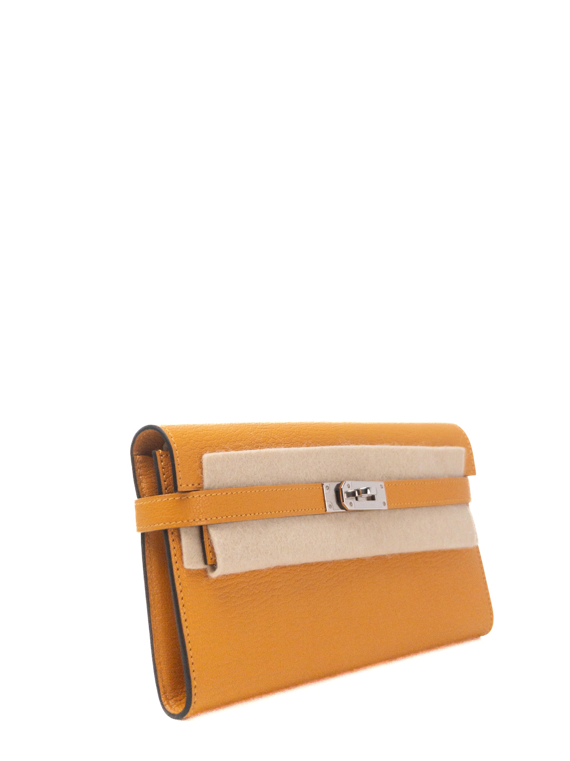 Kelly Wallet Moutarde Palladium Hardware Chevre A