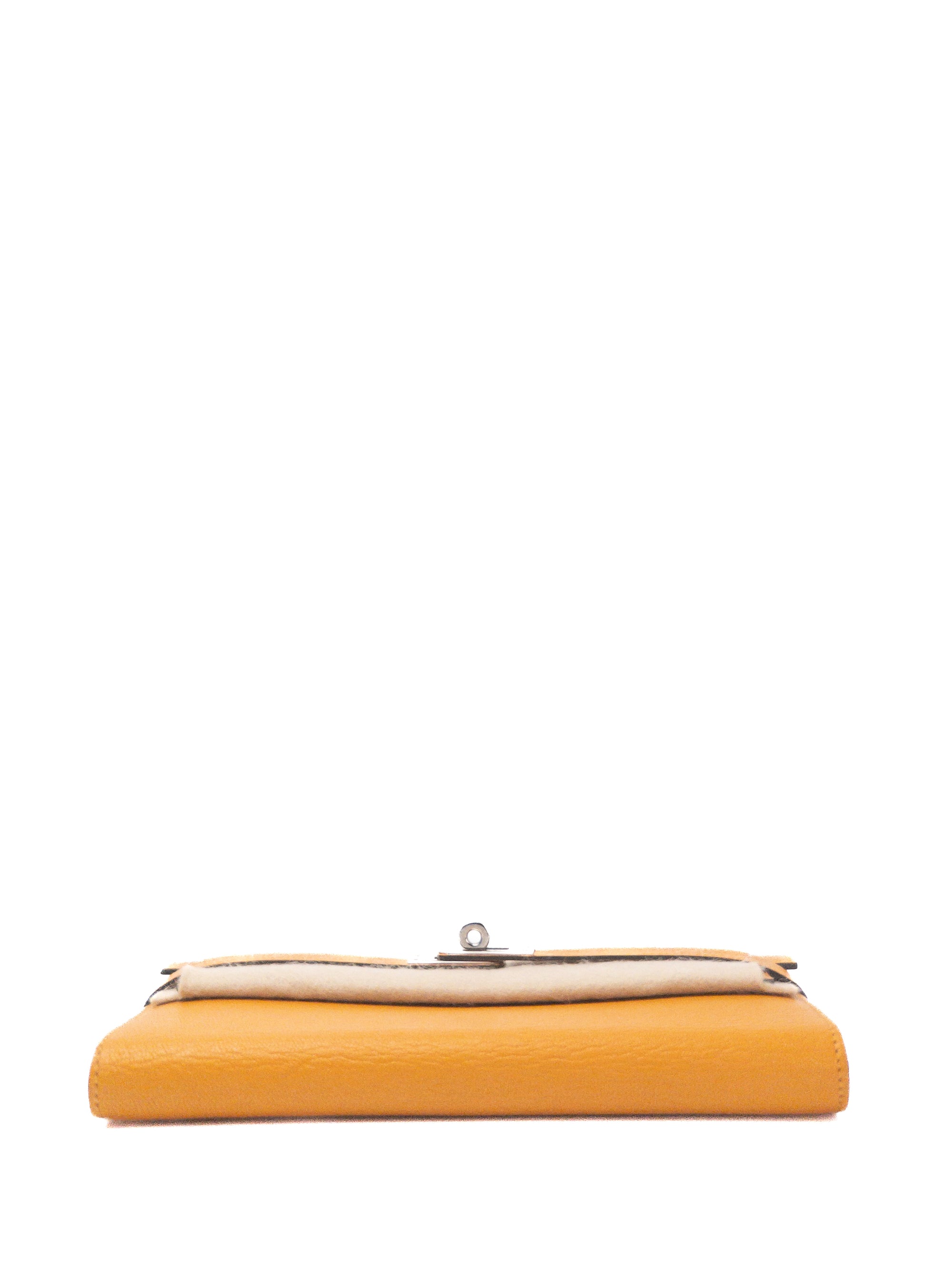 Kelly Wallet Moutarde Palladium Hardware Chevre A