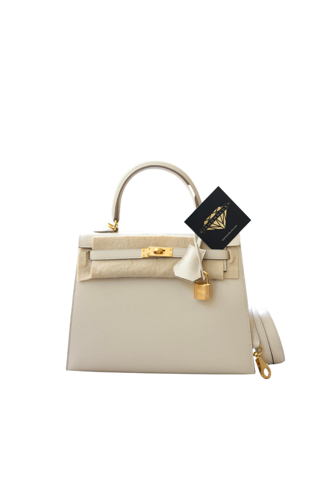 Kelly 25 Craie Gold Hardware Epsom W