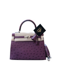 Kelly 25 Ostrich Violet Palladium Hardware C