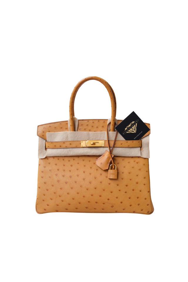 Birkin 30 Ostrich Naturel Gold Hardware □R