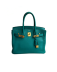 Birkin 30 Vert Verone Gold Hardware Clemence A