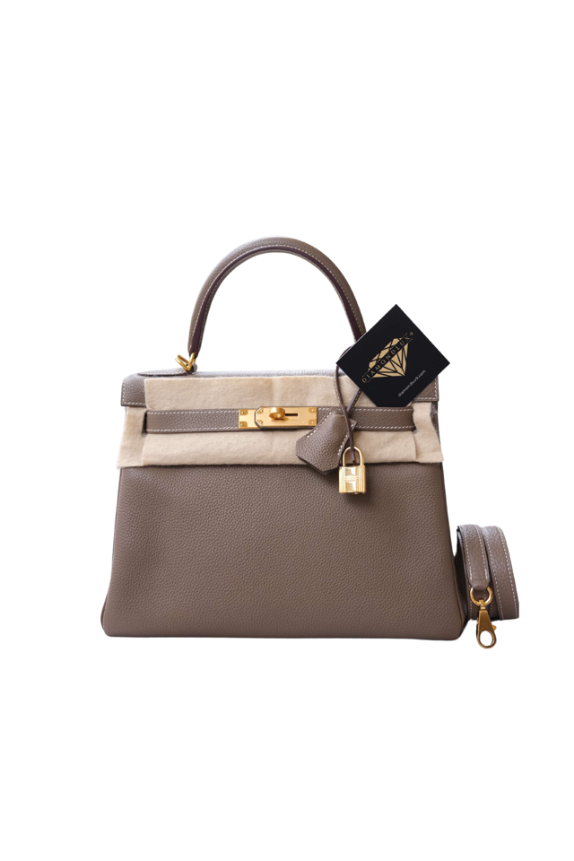 Kelly 28 Etoupe Gold Hardware Togo X