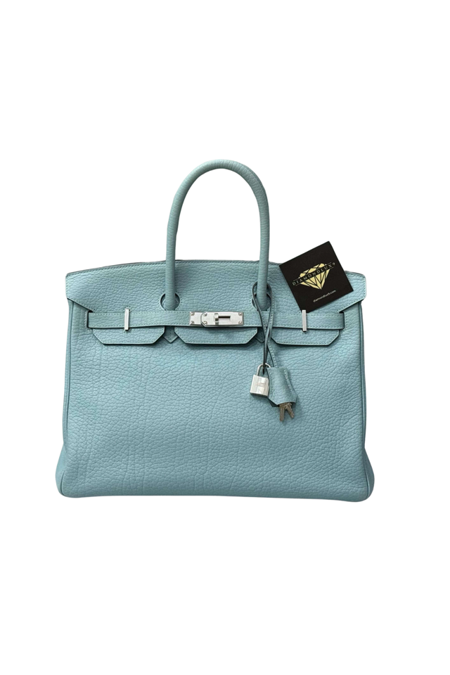Birkin 35 Bleu Lin Palladium Hardware Togo